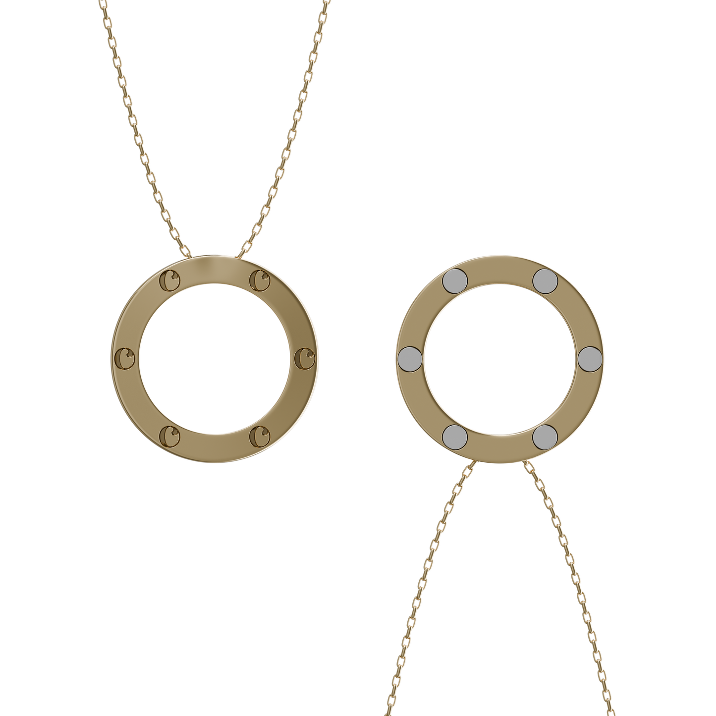 Wisiorek Damski Pozłacany Calmi z 6 Magnesami - Eleganckie Wsparcie Zdrowia 0