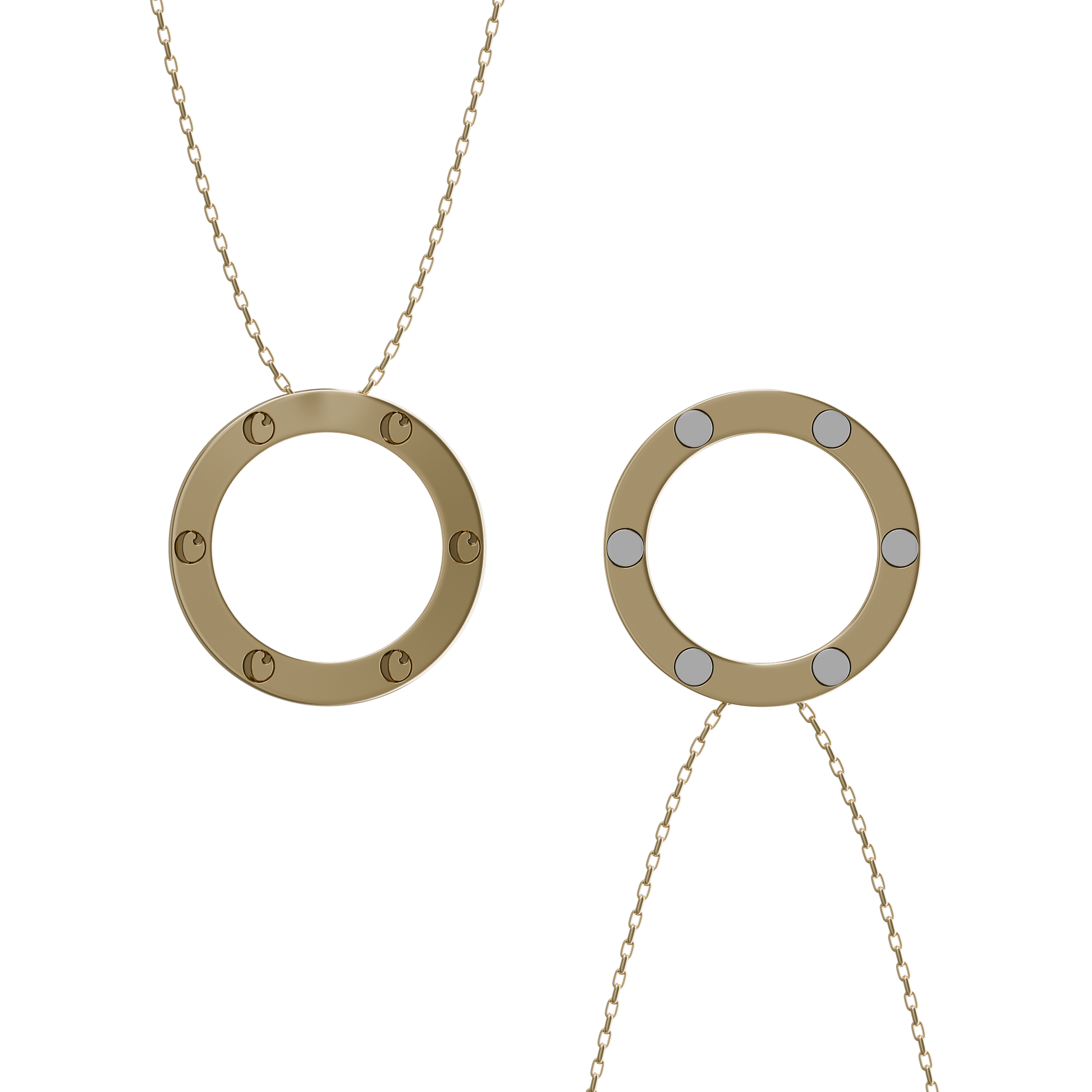 Wisiorek Damski Pozłacany Calmi z 6 Magnesami - Eleganckie Wsparcie Zdrowia 0