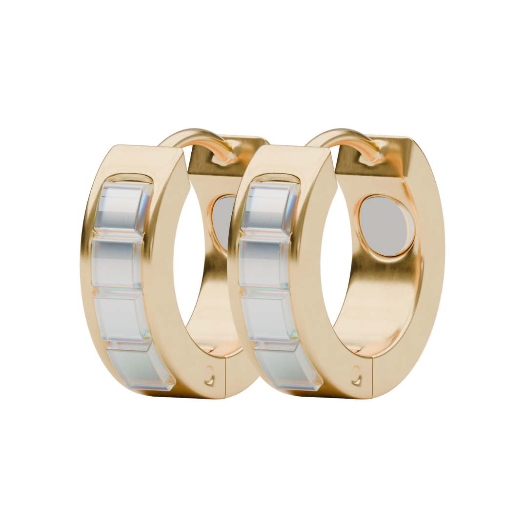 Złote Kolczyki Calmi - Elegancja i Wsparcie Zdrowia 18K 0